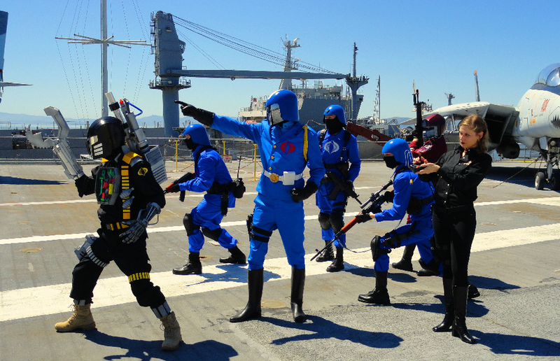 Illustration for article titled Seriously Amazing (and Funny) G.I. Joe Cosplay on a Real Aircraft Carrier
